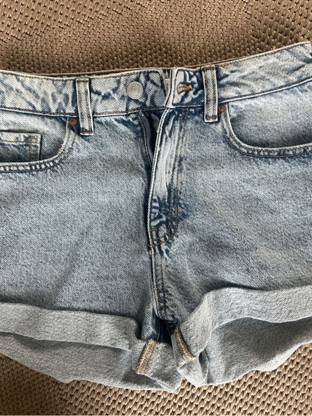PacSun Light Blue Rolled Cuff Denim Shorts